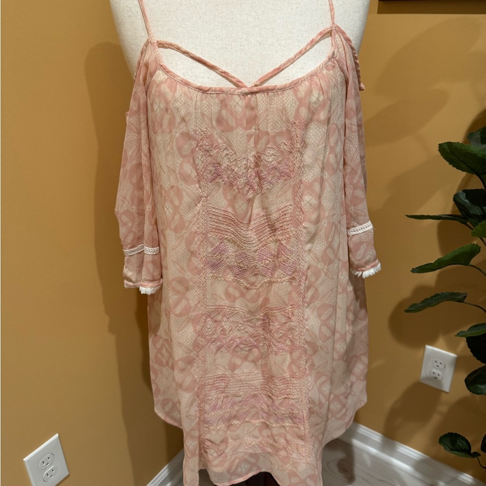 Mason & Belle Peach Lace Dress